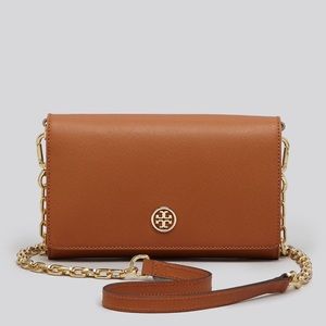 Tory Burch Robinson Leather Chain Wallet